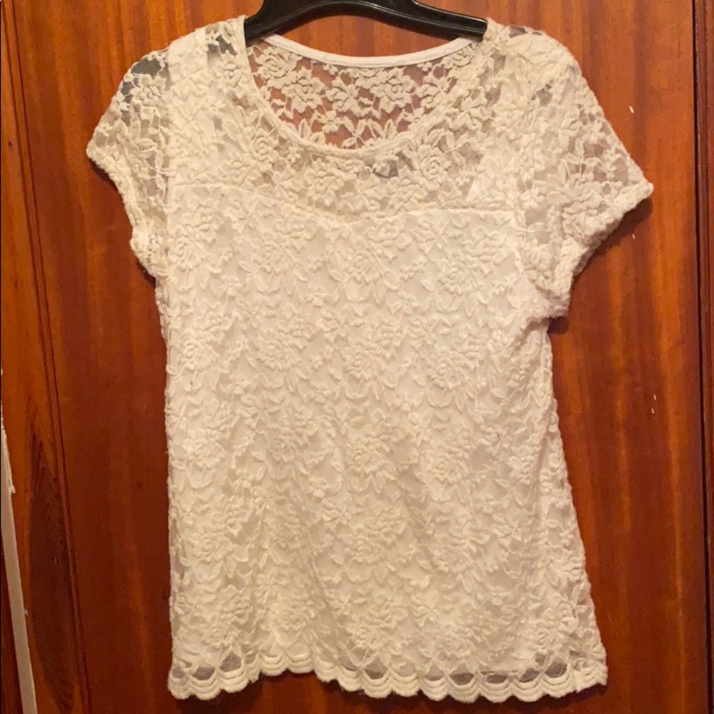 Lace short sleeve shirt